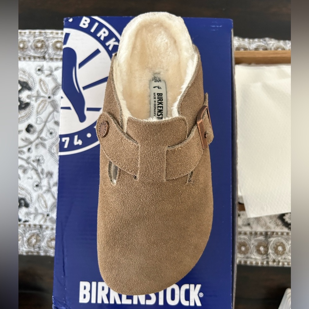 Brown Boston Birkenstocks NWT, Size 35